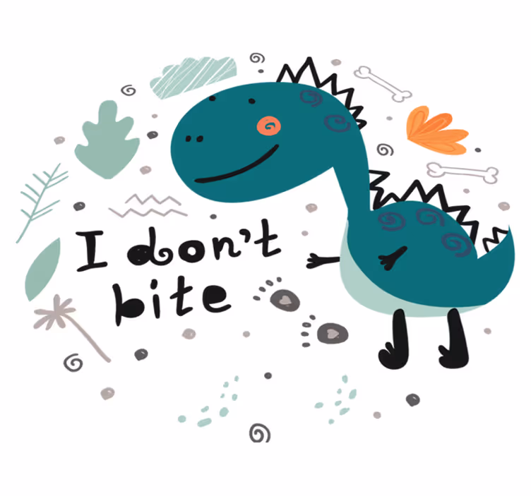 Covor vinil animal dinozaur verde zâmbitor - TenStickers