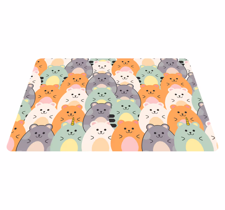 Covor vinil animal hamstera multicolori mâncând - TenStickers