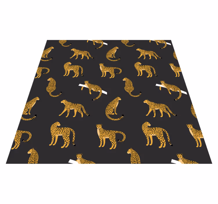 Covor vinil animal leoparzi pe fundal închis - TenStickers