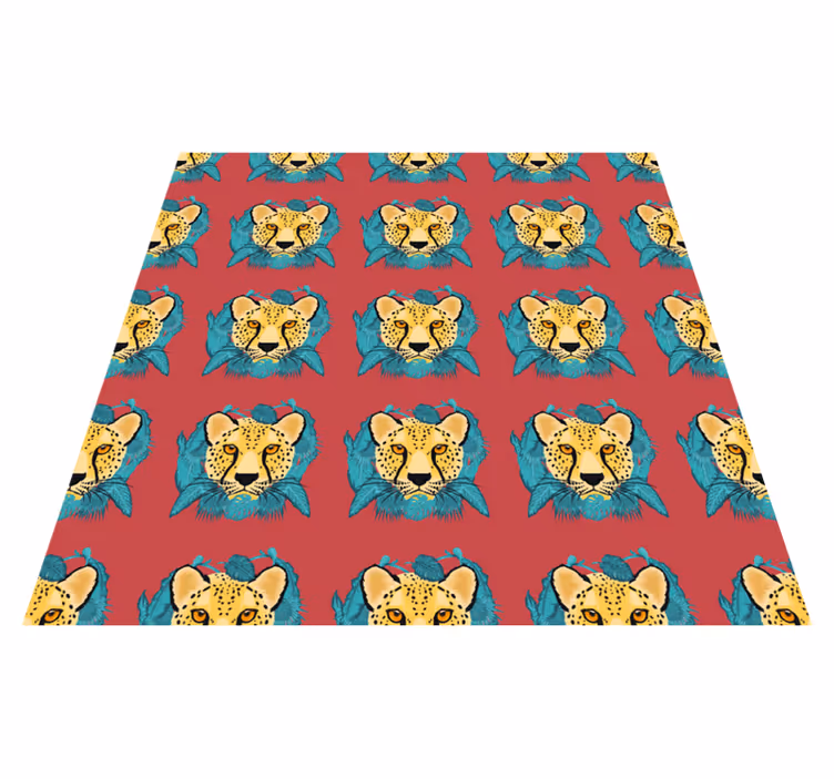 Covor vinil animal grafic leopard stil oriental - TenStickers