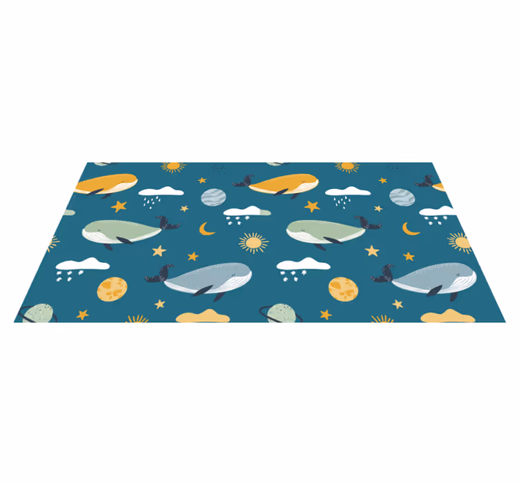 Covor vinil animal cu model trendy de balene - TenStickers