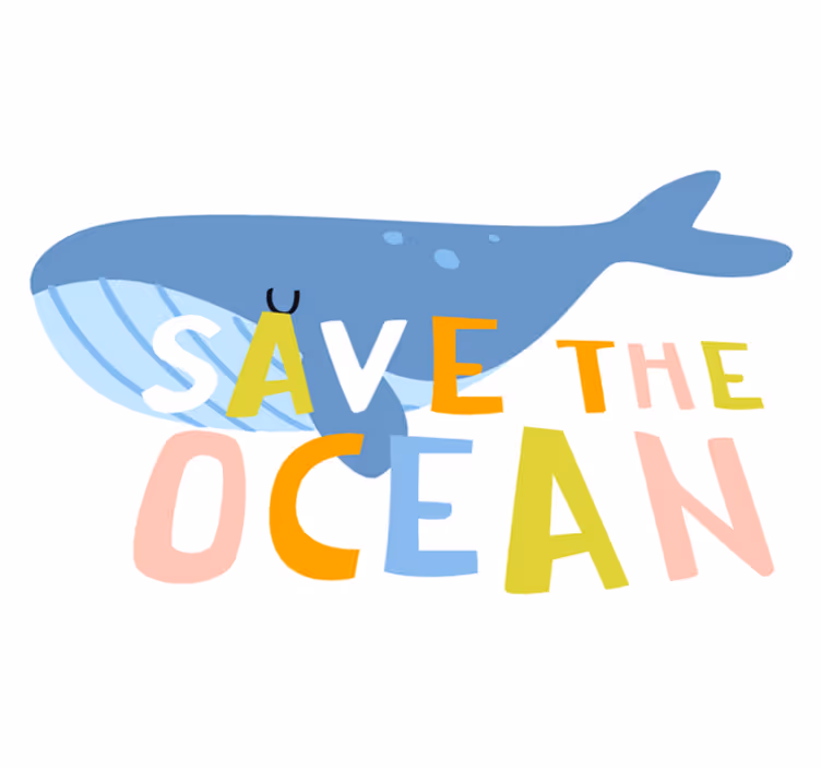 Covor vinil animal salvează oceanul beluga - TenStickers
