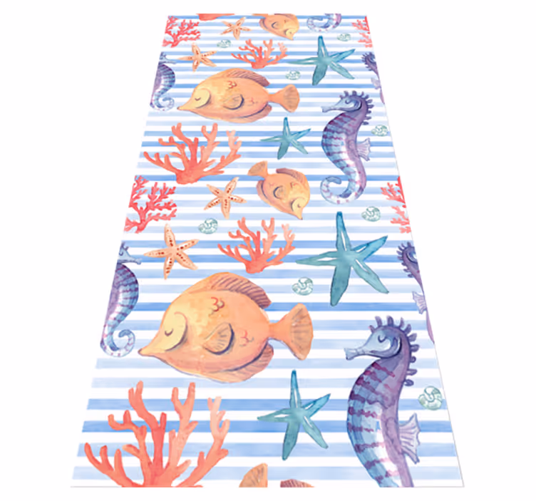 Covor vinil animal plăci cu viață marină - TenStickers