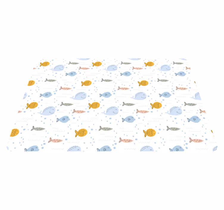 Covor vinil animal pește colorat în stil desenat - TenStickers