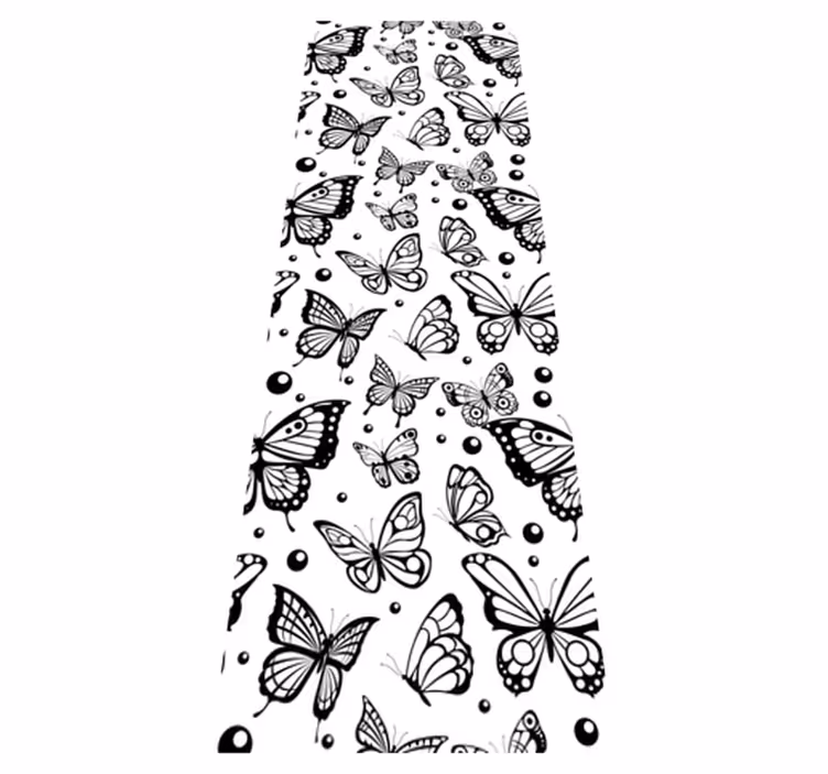 Covor vinil animal fluturi și puncte monocolore - TenStickers