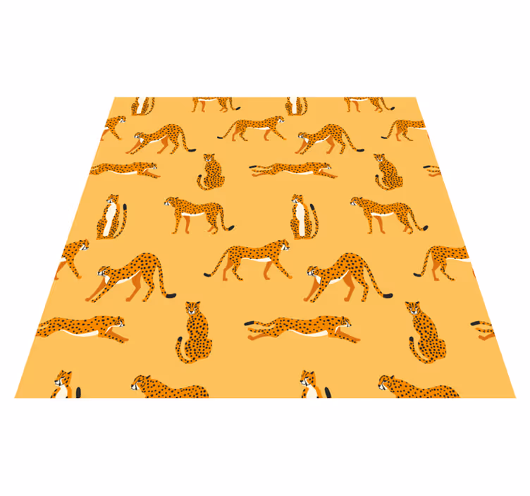 Covor vinil animal model grafic cu lei galbeni - TenStickers