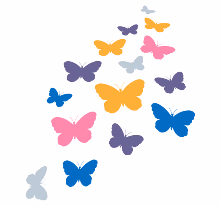 Covor vinil animal fluturi colorați în zbor - TenStickers