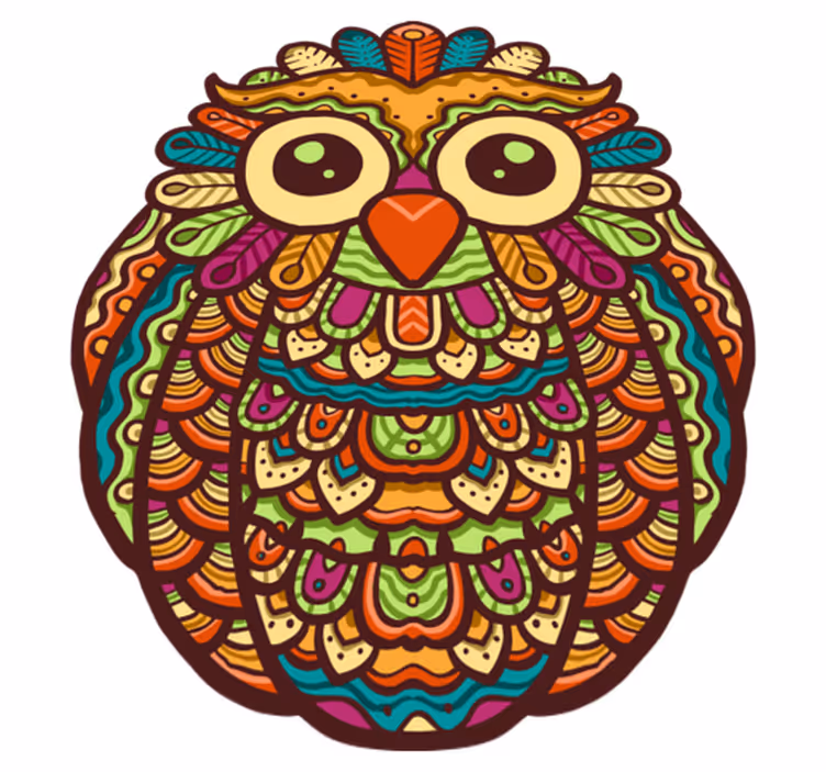 Covor vinil animal cu ilustrație vibrantă de bufniță - TenStickers