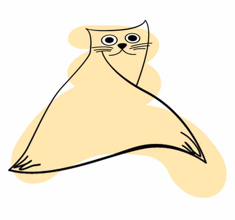 Covor vinil animal pisică bej pictată - TenStickers
