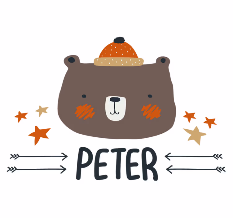 Covor vinil animal ursuleț nordic personalizat - TenStickers