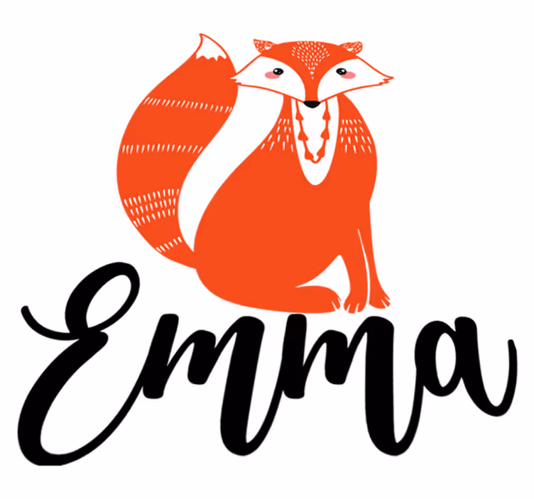 Covor vinil animal vulpe nordică cu nume - TenStickers