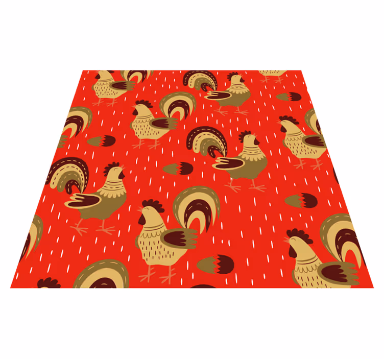 Covor vinil animal cu model de cocoș chinezesc - TenStickers