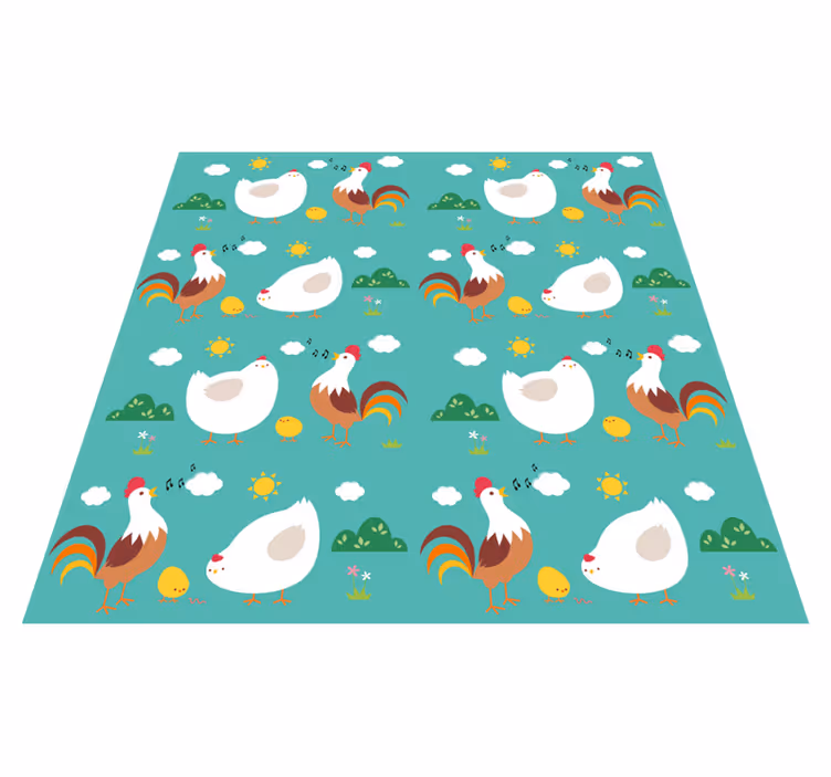 Covor vinil animal model cocoș cântător - TenStickers