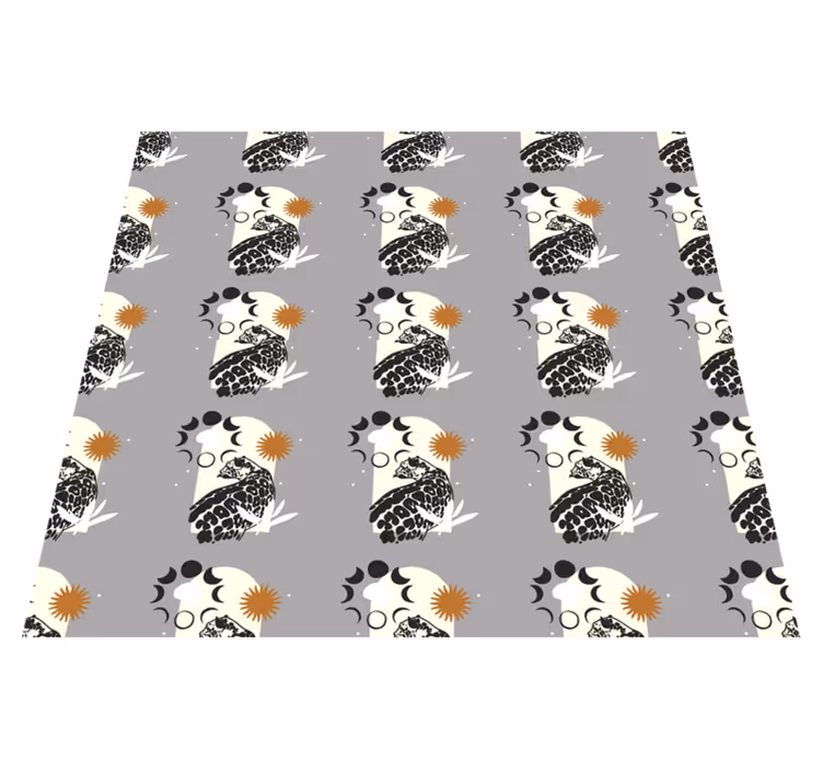Covor vinil animal model leopard negru sub lună - TenStickers