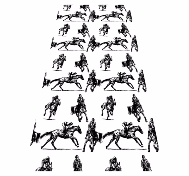 Covor vinil animal model cal alb și negru - TenStickers