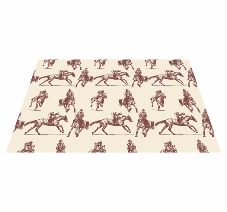 Covor vinil animal model cai bej și maro - TenStickers