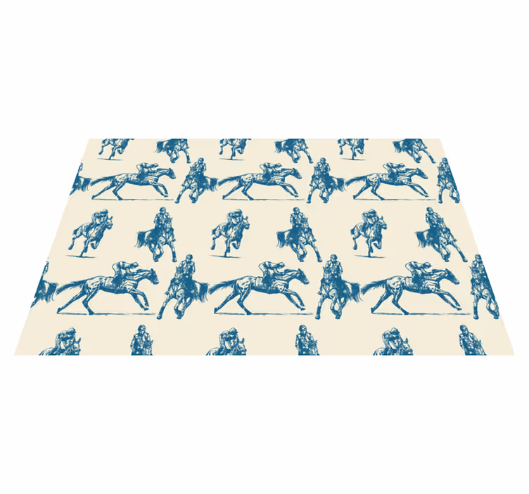 Covor vinil animal model cal bleu și bej - TenStickers