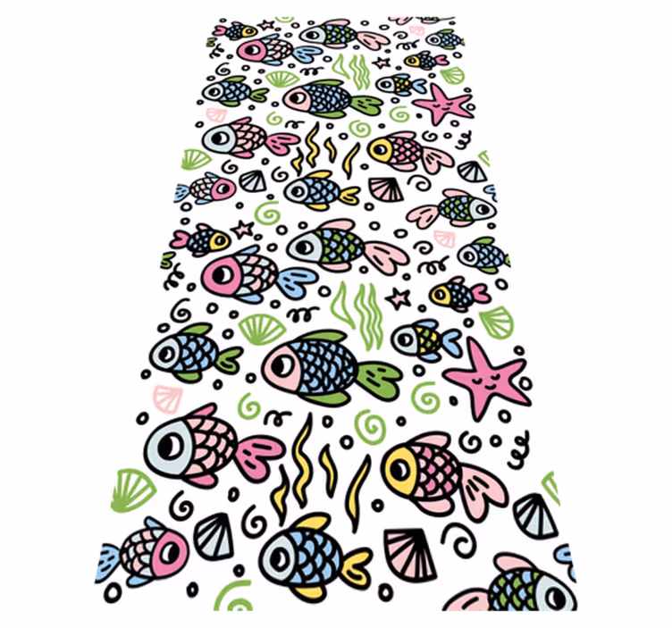 Covor vinil animal cu model pești multicolori - TenStickers