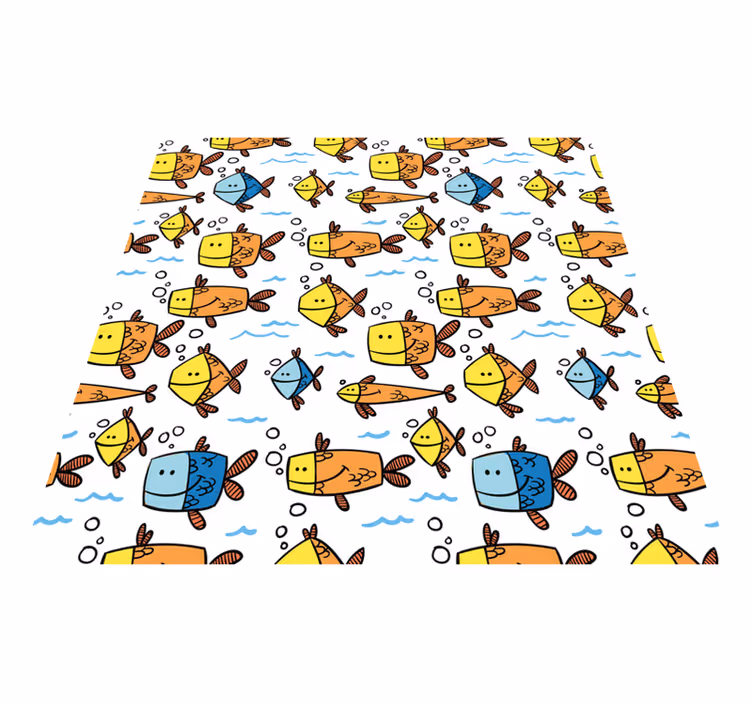 Covor vinil animal pești multicolori stil copii - TenStickers