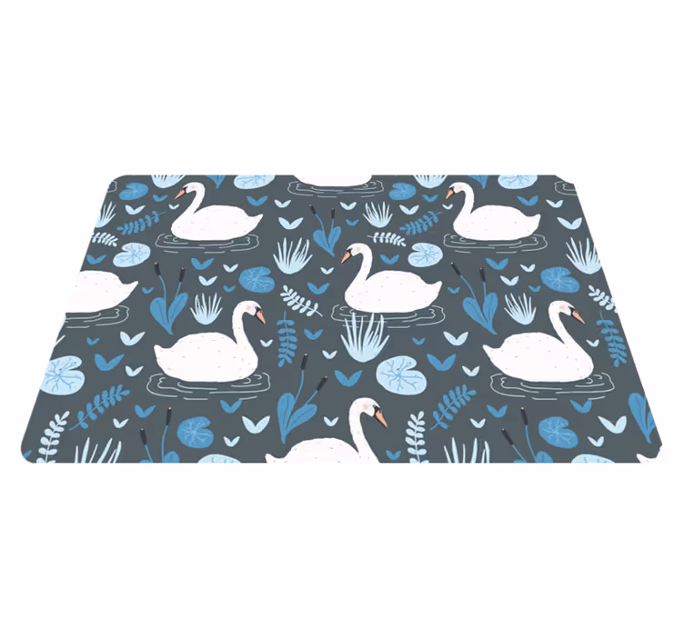Covor vinil animal model elegant cu lebede albe - TenStickers