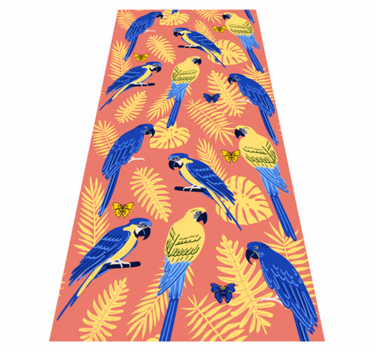 Covor vinil animal papagali și fluturi - TenStickers