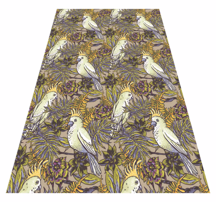 Covor vinil animal papagali amazonieni stil scandinav - TenStickers