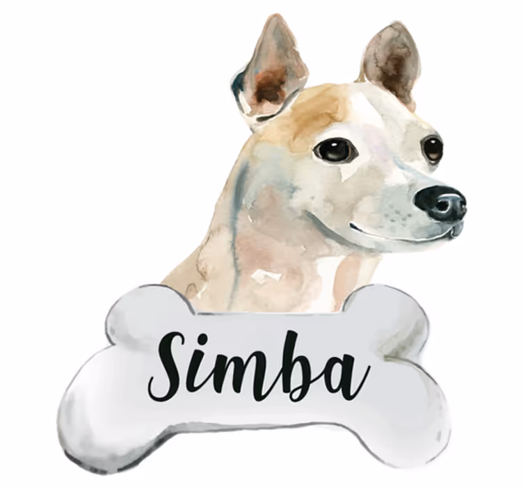 Covor vinil animal câine cu nume - TenStickers