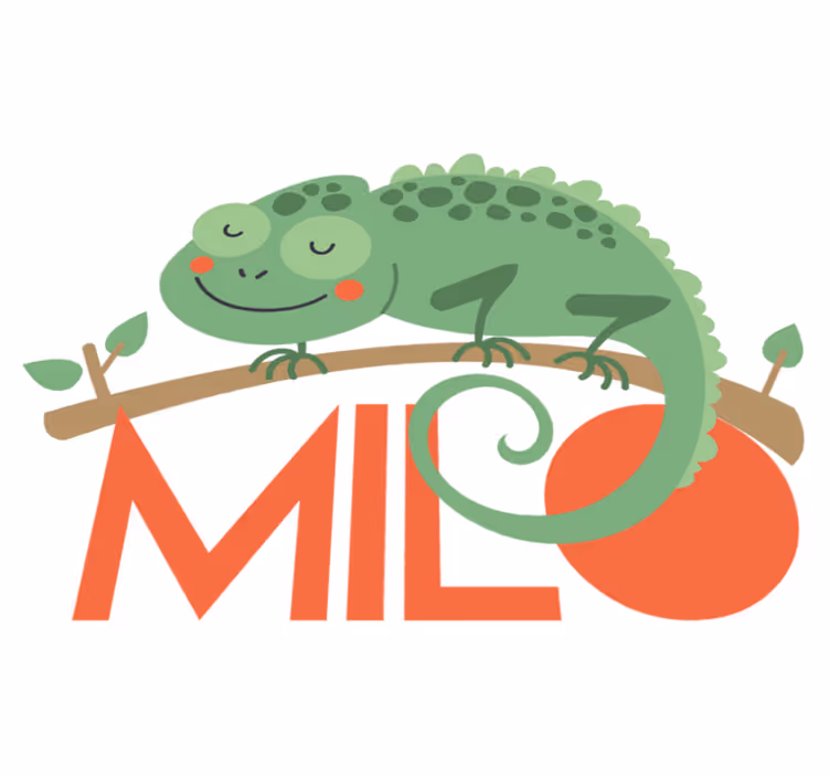 Covor vinil animal chameleon cu nume - TenStickers