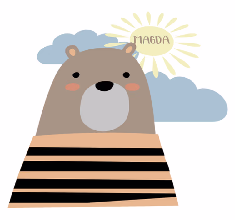 Covor vinil animal urs de ciocolată personalizabil - TenStickers
