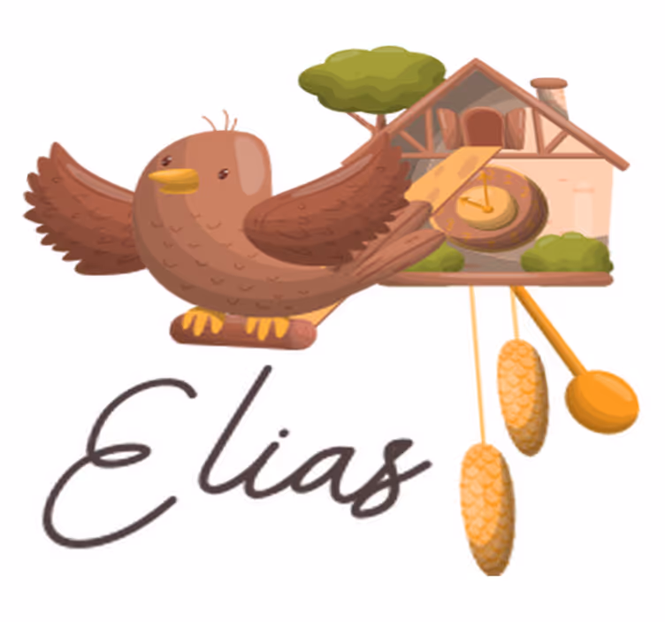 Covor vinil animal ceas cu cuc personalizabil - TenStickers