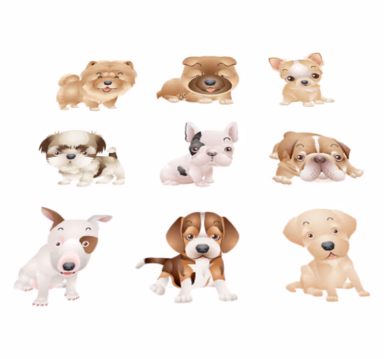 Covor vinil animal cățeluși drăgălași - TenStickers