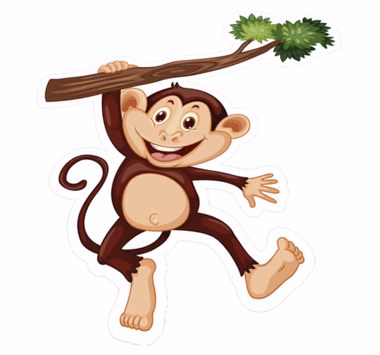 Covor vinil animal maimuța jucăușă swinging - TenStickers