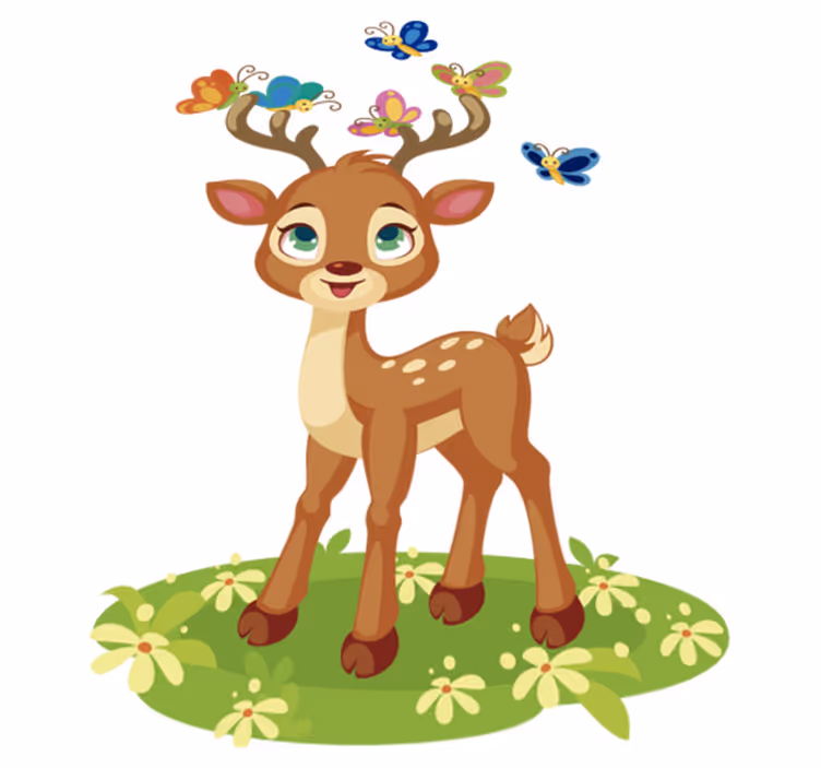 Covor vinil animal cerb desenat drăguț - TenStickers