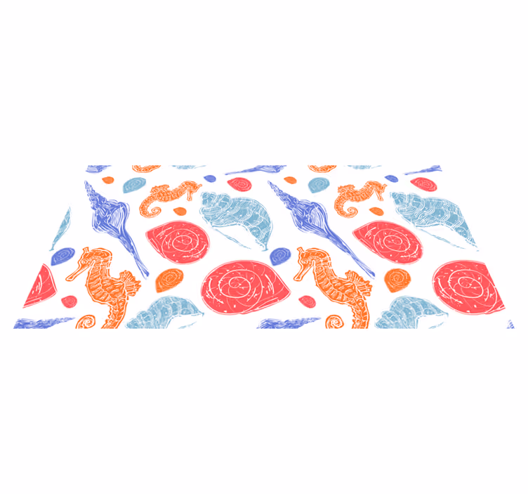 Covor vinil animal creaturi colorate de mare - TenStickers