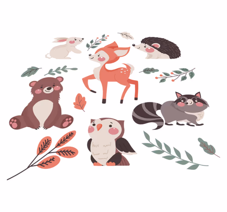 Covor vinil animal companioni jucăuși de animale - TenStickers
