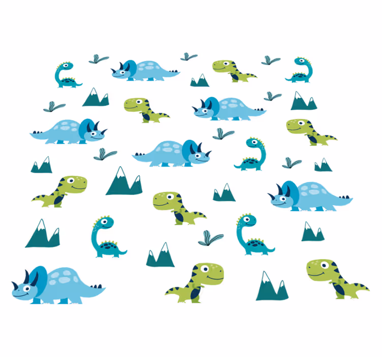 Covor vinil animal cu modele jucăușe de dinozauri - TenStickers