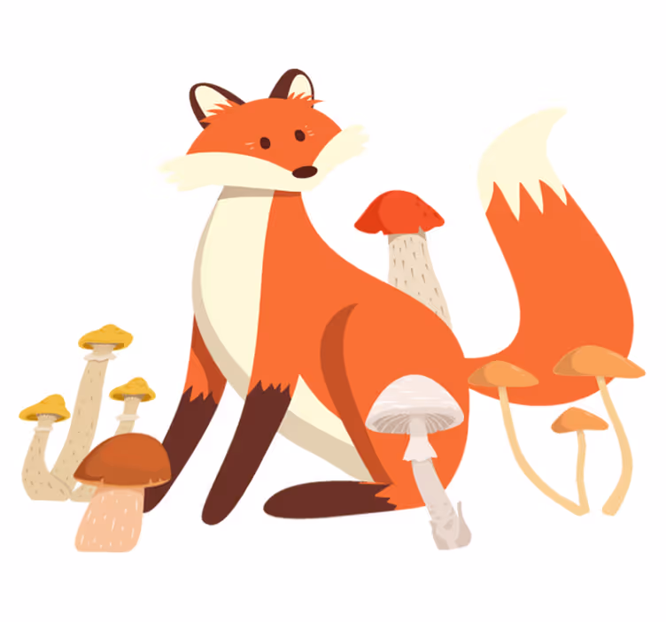 Covor vinil animal cu ilustrație jucăușă de vulpe - TenStickers