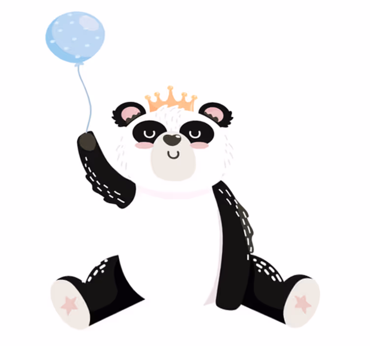 Covor vinil animal panda adorabil cu balon - TenStickers