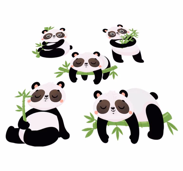 Covor vinil animal cu ilustrații drăguțe de panda - TenStickers