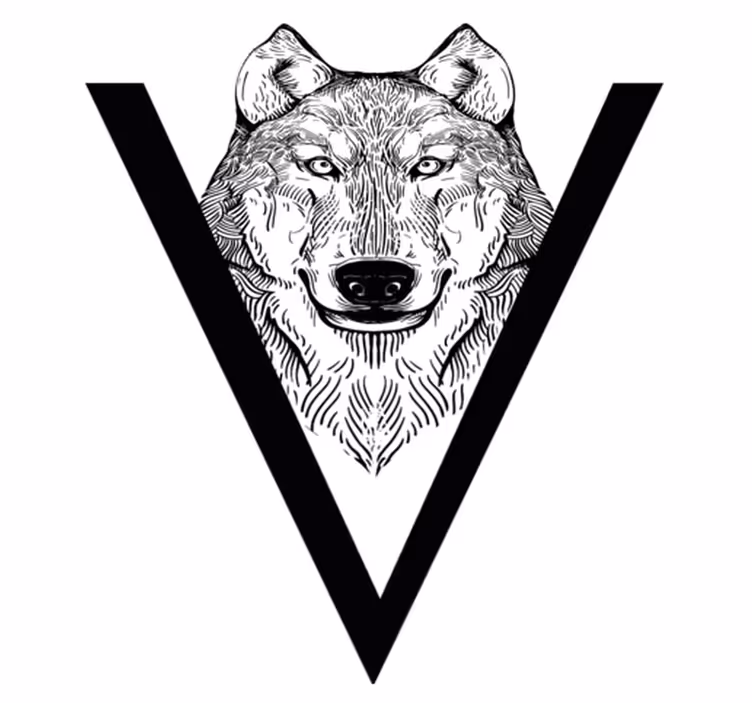 Covor vinil animal ilustrație lup - TenStickers