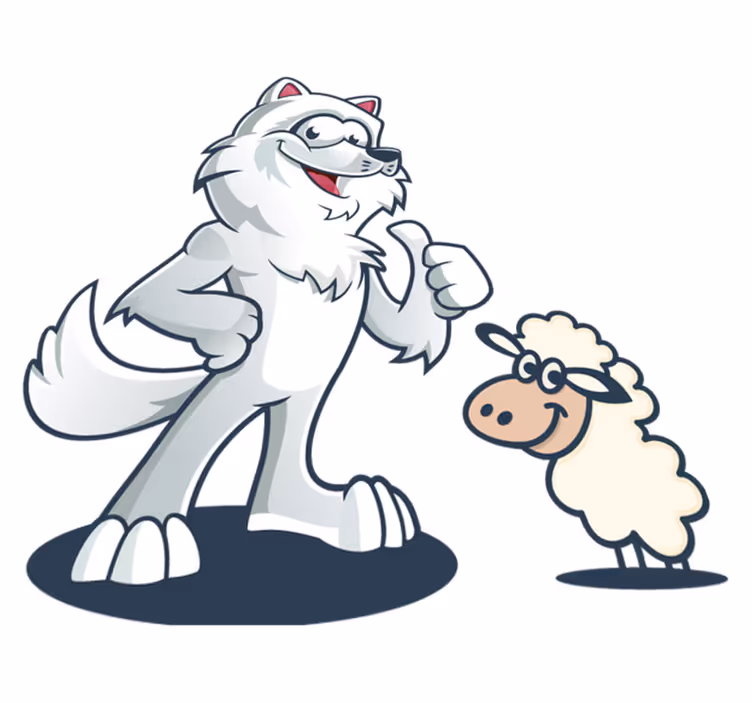 Covor vinil animal personajul lup vesel - TenStickers