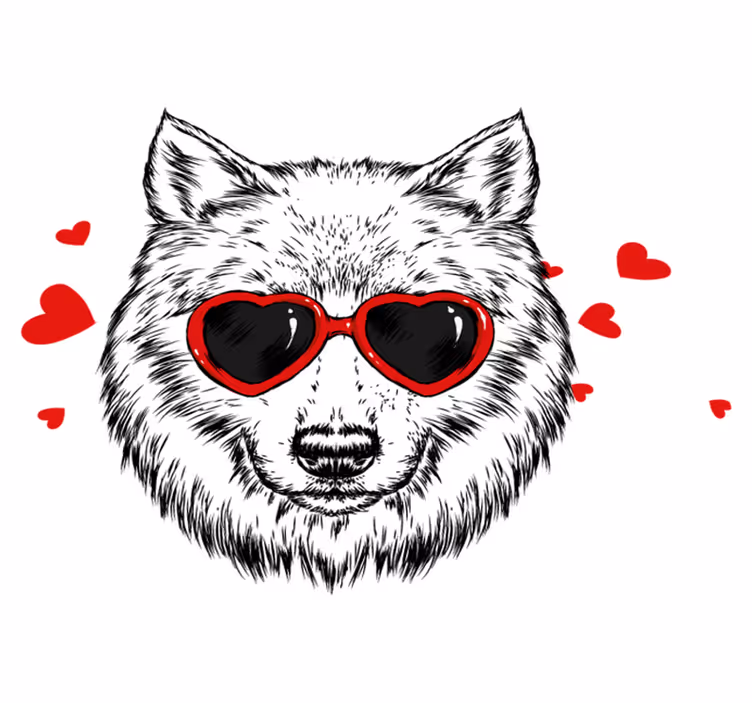 Covor vinil animal emblema lupului jucăuș - TenStickers