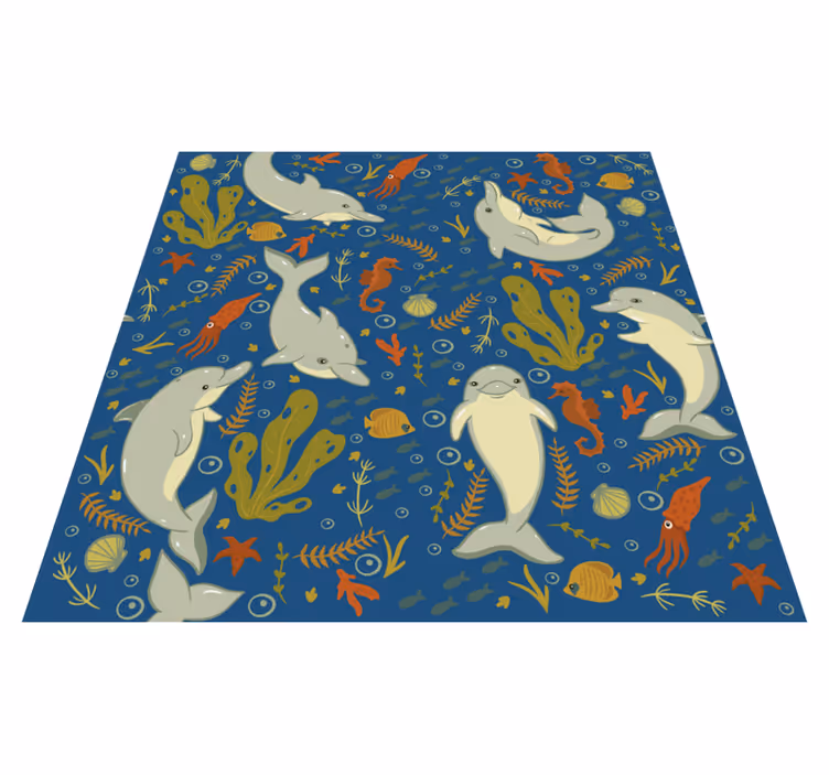 Covor vinil animal viața marină jucăușă - TenStickers