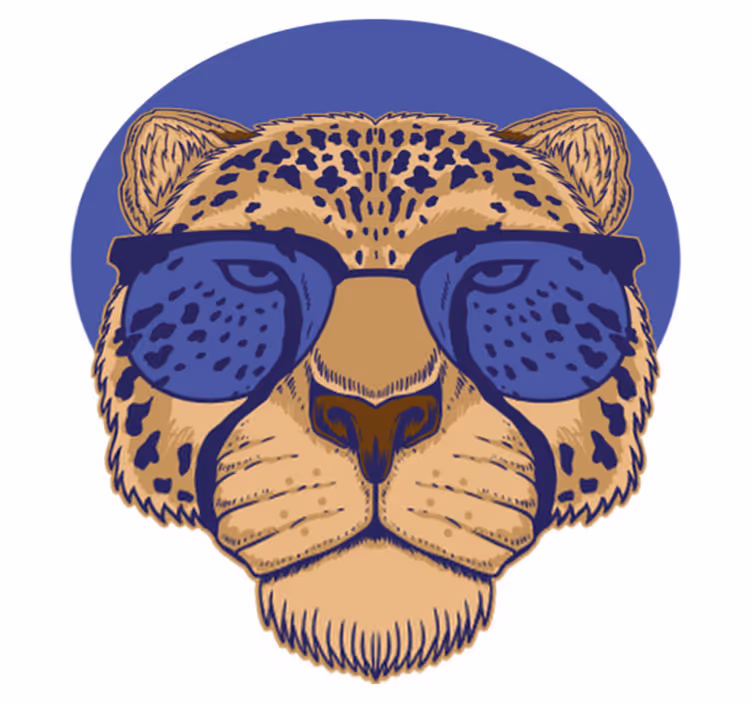 Covor vinil animal leopard cu ochelari - TenStickers