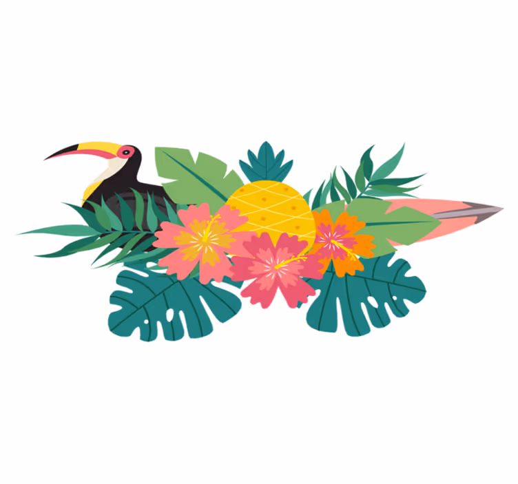 Covor vinil animal design păsări tropicale - TenStickers