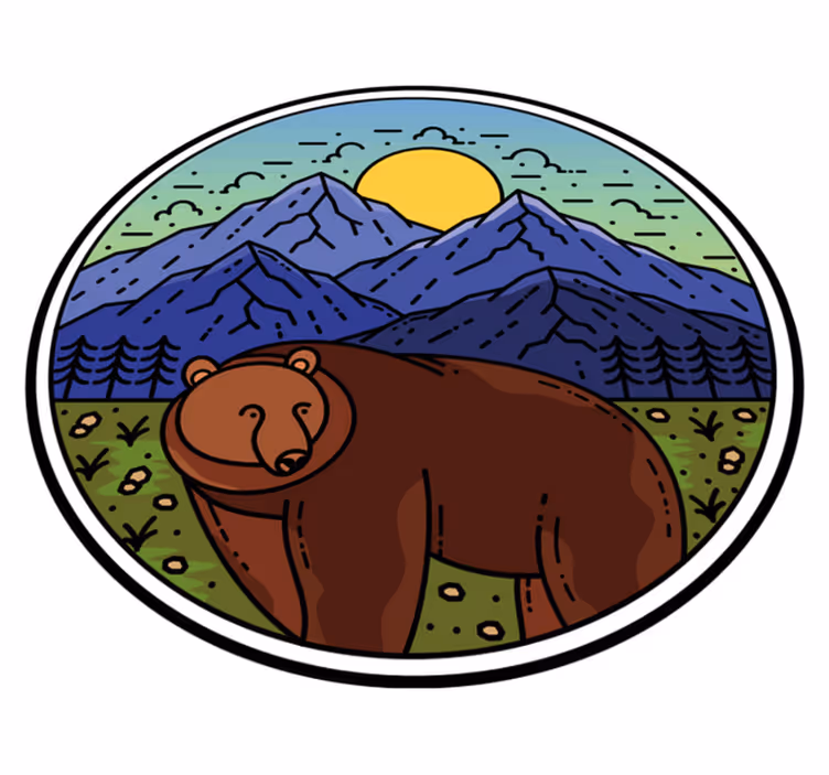 Covor vinil animal urs în peisaj - TenStickers