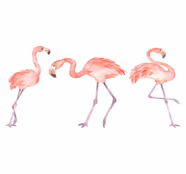 Covor vinil animal trio de flamingo elegant - TenStickers