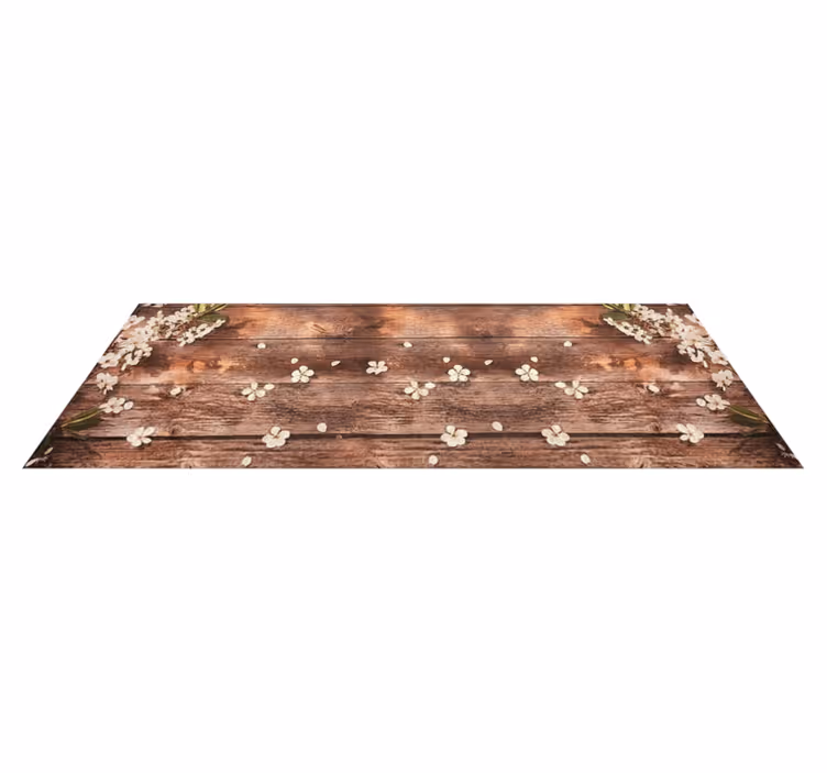 Covor de vinil pentru bucătărie cu model floral din lemn - TenStickers