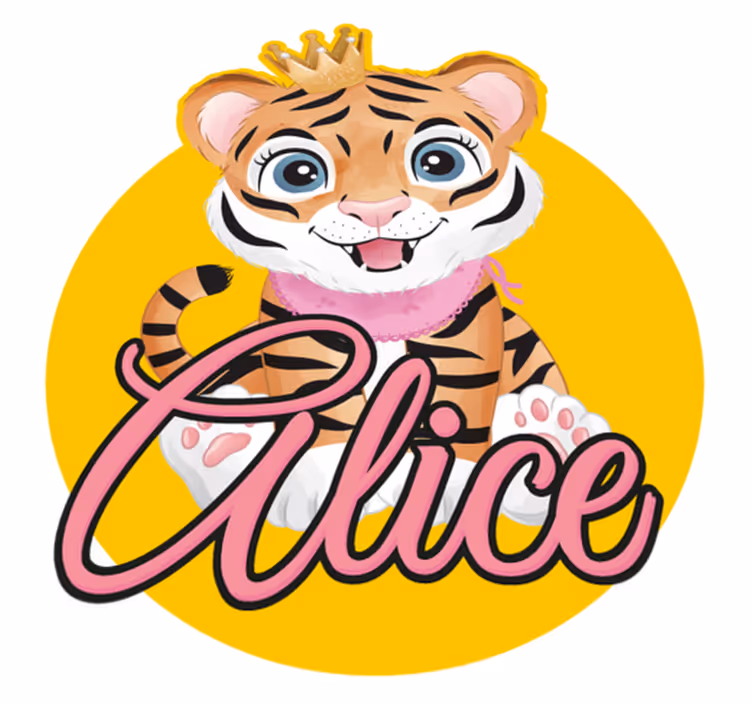 Covor vinil animal ilustrație tigru drăguț - TenStickers
