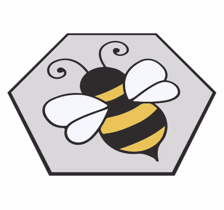 Covor vinil animal design hexagonal cu albine - TenStickers